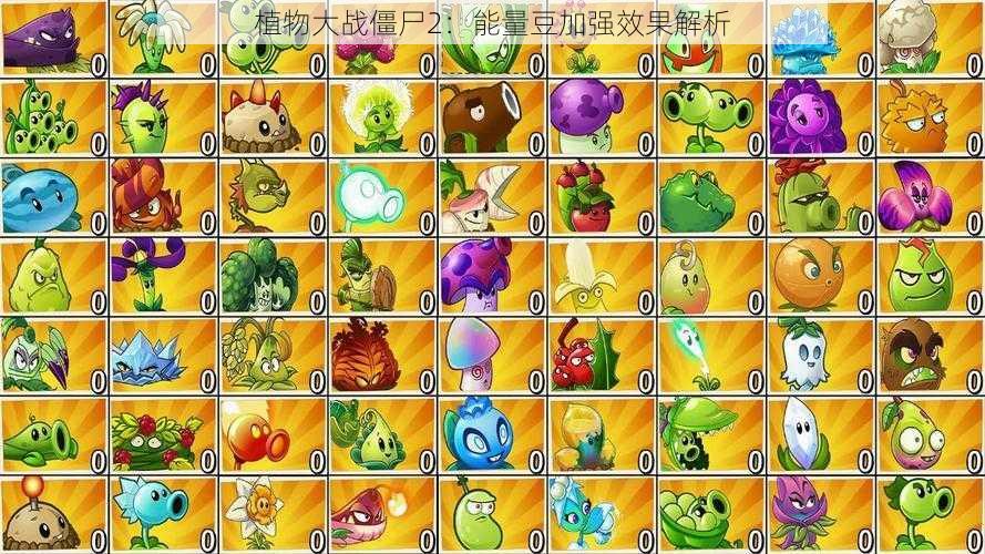 植物大战僵尸2:能量豆加强效果解析