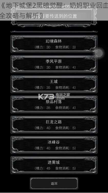 《地下城堡2黑暗觉醒:奶妈职业回血全攻略与解析》