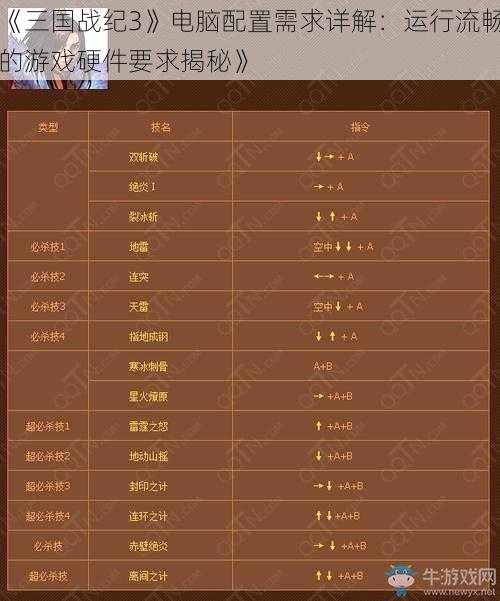 《三国战纪3》电脑配置需求详解:运行流畅的游戏硬件要求揭秘》