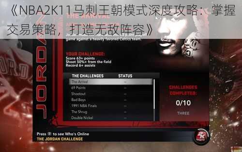 《NBA2K11马刺王朝模式深度攻略:掌握交易策略,打造无敌阵容》